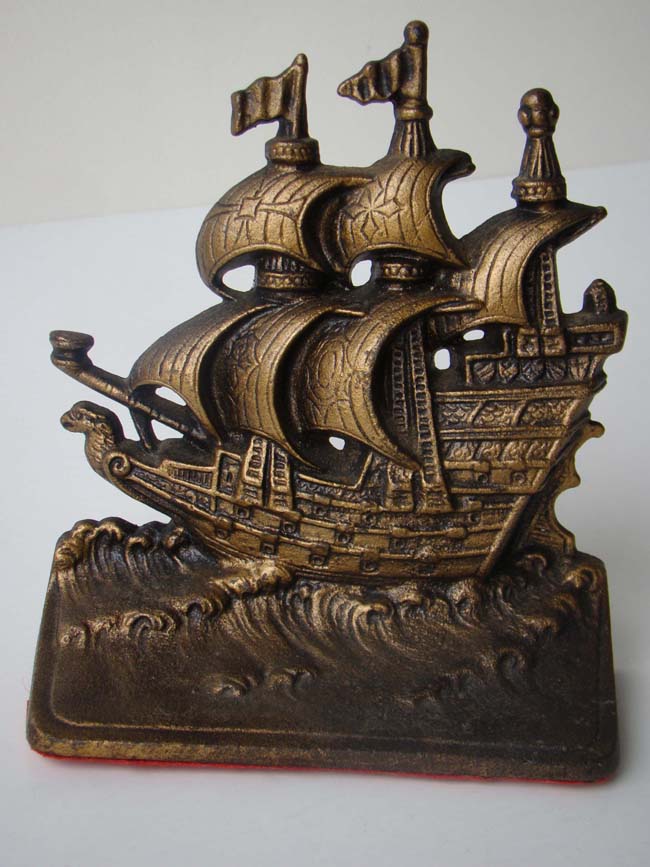 A pair of 16th century Spanish Galleon Bookends circa 1900